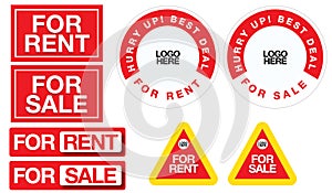 For rent for sale different types sign board design