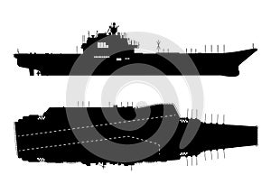 Aircraft carrier Warship Vessel Silhouette, Army Seagoing Airbase photo