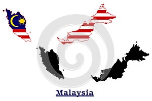 Malaysia National Flag Map Design