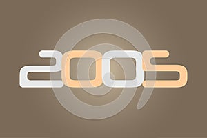 Year 2005 numeric typography text vector design on gradient color background