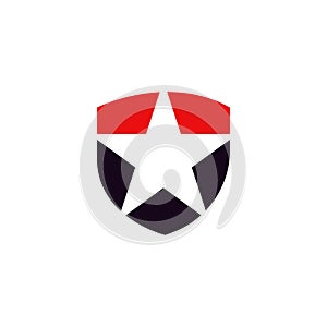 Star shield vector logo template design