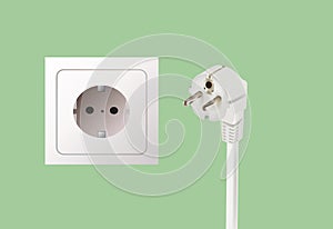 Wall socket and electric plug