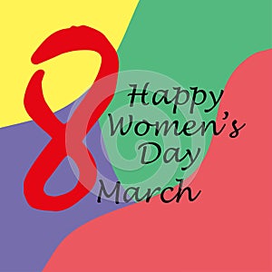 8 March - Happy women\'s day - Graphics design and Illustrator photo