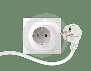 Wall socket and electric plug