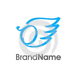 Initial O RIbbon Wing Logo