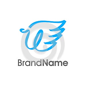 Initial U RIbbon Wing Logo