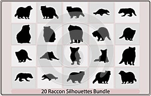 Raccon Silhouette Icon,Vector illustration of raccon icon animals,Rafting Raccon Cartoon Hobby and Sport Logo Design photo