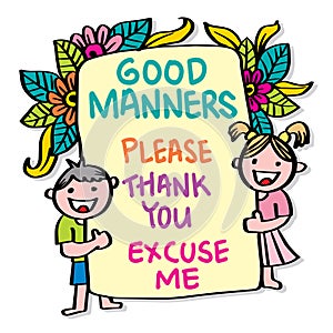 Good manner, educational posters for classroom.