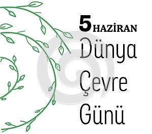 5 Mart DÃ¼nya Ãevre GÃ¼nÃ¼ template design. Text translate: World Environment Day on March 5th