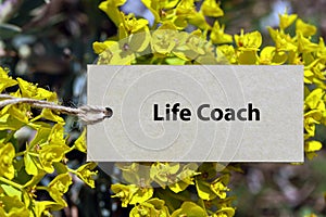 life coach word on paper