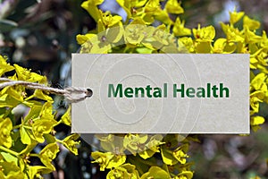 mental health word on paper