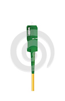 Fiber optic cable with SC APC connector photo