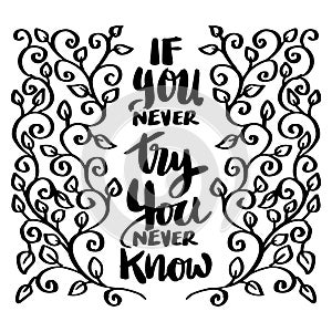 If you never try you never know, hand lettering.