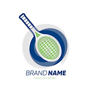 Letter O Initial Tennis Racket Logo Design Vector Icon Graphic Emblem Illustration
