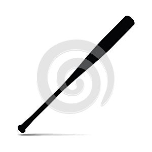 Baseball bat isolated on white background, vector illustration. Black baseball bat. Baseball concept