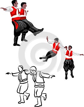 Greek dancers vector