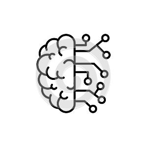 Brain circuit artificial intelligence machine learning AI icon photo