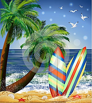 Summer Beach Party card with serf boards photo
