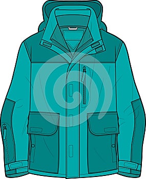 UNISEX WEAR TECHNOLOGY PARKA JACKET VECTOR