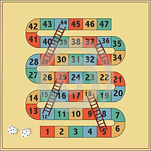 Frame of board game , Funny frame,snake games,Vector illustrations