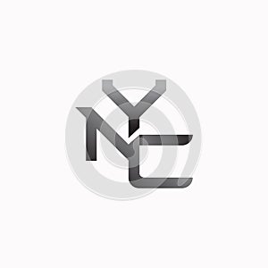 Logogram Linked NYC Letter Vector photo