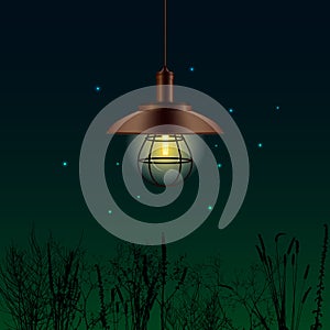 Old Lantern Vector Illustration