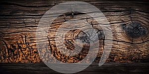 wood background with rotten plank Ai generated photo