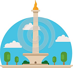 Vector Monas on sky blue background