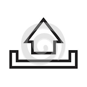 VECTOR UPLOAD ICON WITH BLACK LINE STYLE