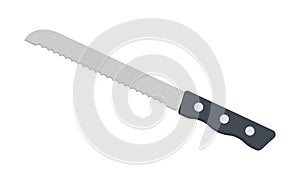 Sharp bread knife clipart vector illustration. Kitchen bread knife flat vector design. Bread knife cartoon clipart
