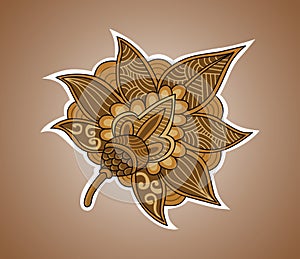 Hand Drawing brown ornament element photo