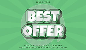 Best offer text effect template in 3d design