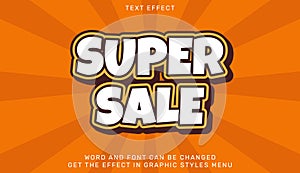 Super sale text effect in 3d design
