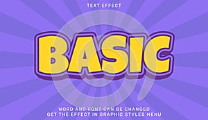 Basic text effect template in 3d design
