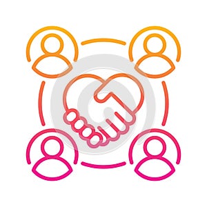 Collaboration vector Gradient icon style illustration. EPS 10 file