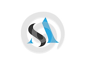 AS letter logo design. A logo. S letter. Lettering design. Cretive SA letter logo. SA letter. Premium vector