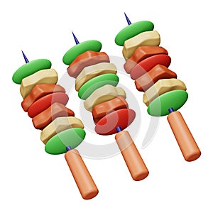 Barbeque Steak 3d rendering isometric icon.