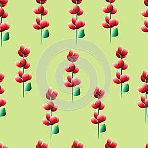 Panicle of Red Flower Pattern, Tile