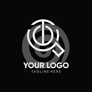 Letter T Magnifying Glass Logo Design Vector Icon Graphic