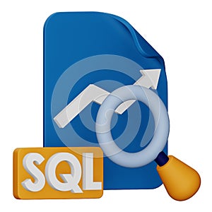 Query analysis 3d rendering isometric icon.