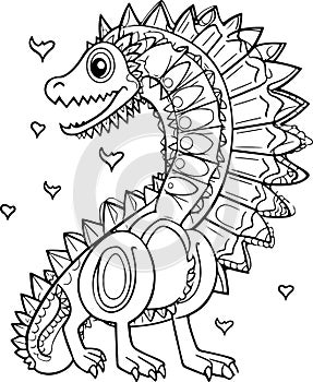 dinosaur outline coloring page ai generated