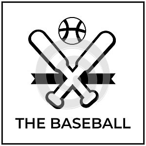 vector illustration design of a baseball ball and two bats