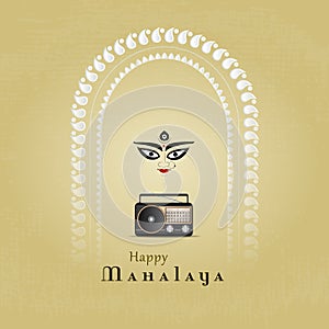 Vector happy durga puja . social media post . durga puja mahalaya post.maa Durga faceDurga Puja Frame .