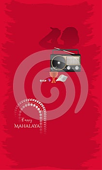 Goddess Maa Durga Face Social Media Template .durga puja mahalaya post.a photo