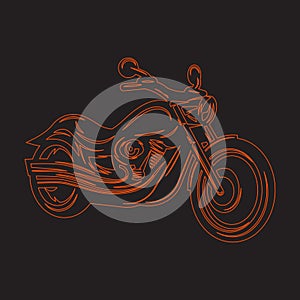 A stylized vector illustration of a motorcycle