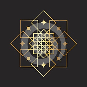 golden islamic mandala
