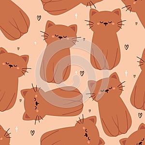 seamless pattern cartoon cats