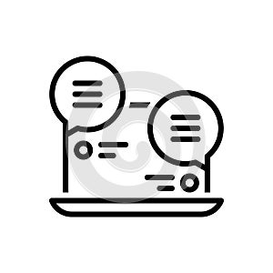 Black line icon for Livechat, communication and conversation photo