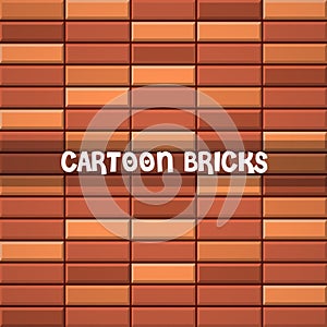 Vector illustration of seamless pattern cartoon bricks wall, bright texture tiled background