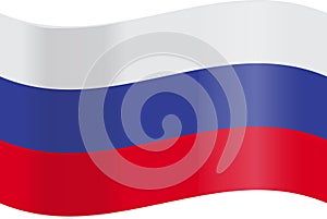 Vector russia day banner with realistic flag background